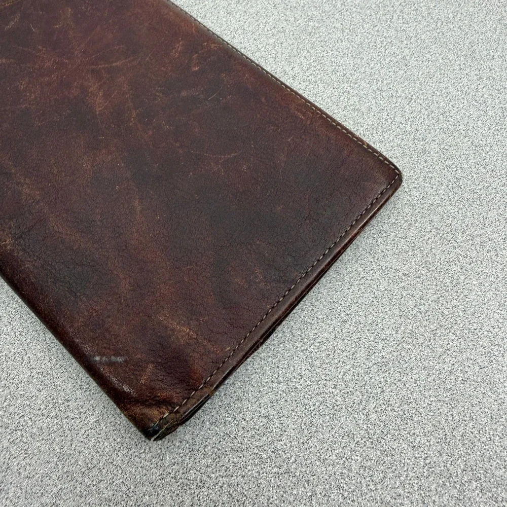 Bosca Wallet Mens OS Brown Leather Travel Passport Ticket Holder USA Made